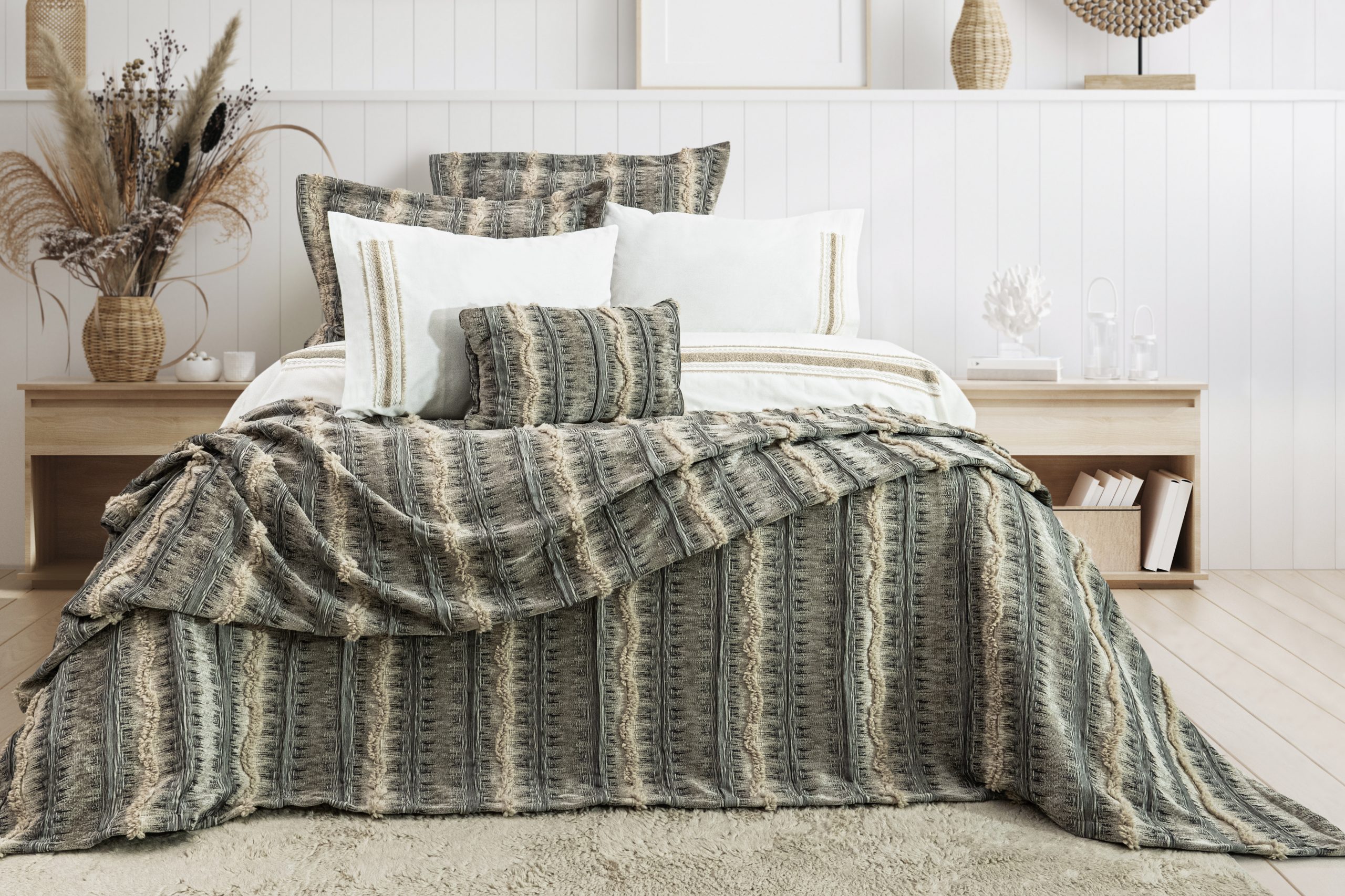 CHAKRA 8 PRÇ YATAK ÖRTÜSÜ - KAHVE